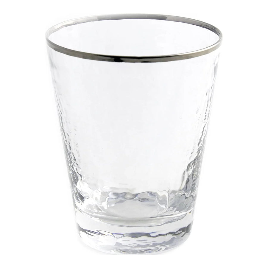 Split P Metallic Rim Double Old Fashioned Set – Silver